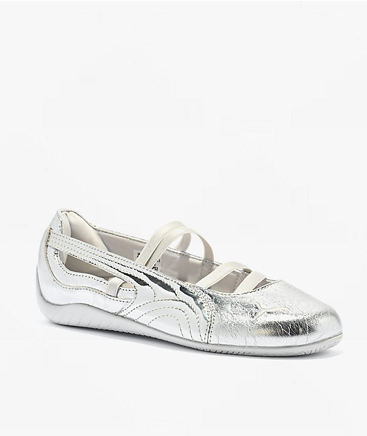 PUMA Women's Speedcat Ballet Luster Silver Feather Grey Shoes