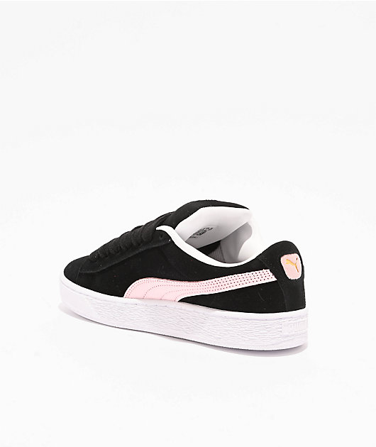 PUMA Women's Suede XL Black & Pink Shoes 
