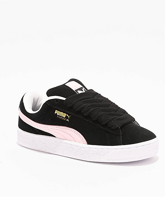 PUMA Women's Suede XL Black & Pink Shoes | Zumiez PUMA Women's Suede XL Black & Pink Shoes | Zumiez