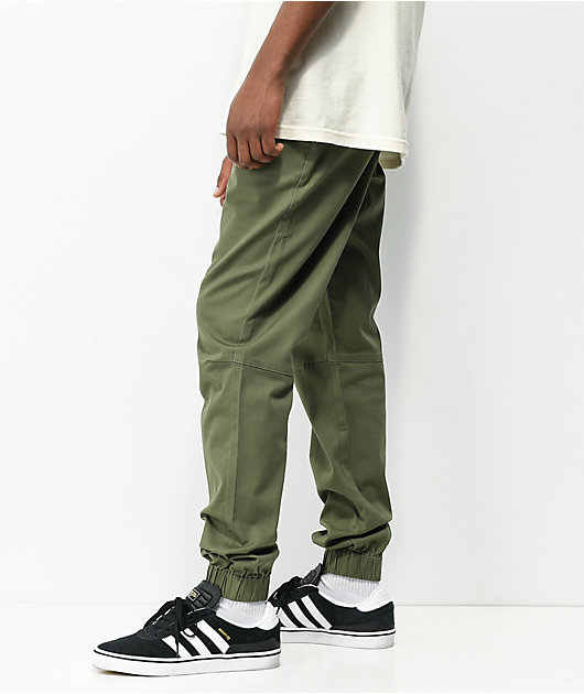 Pantalones Jogger Creager de cintura elástica, color verde, de Empyre |  Zumiez