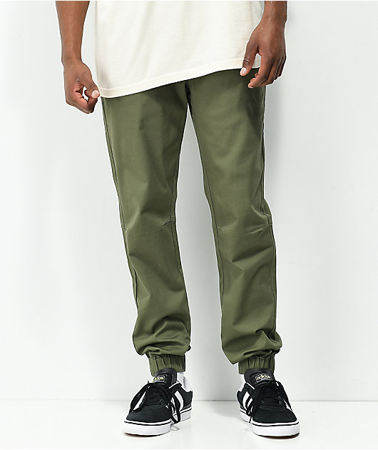 Pantalones Jogger Creager de cintura elástica, color verde, de Empyre