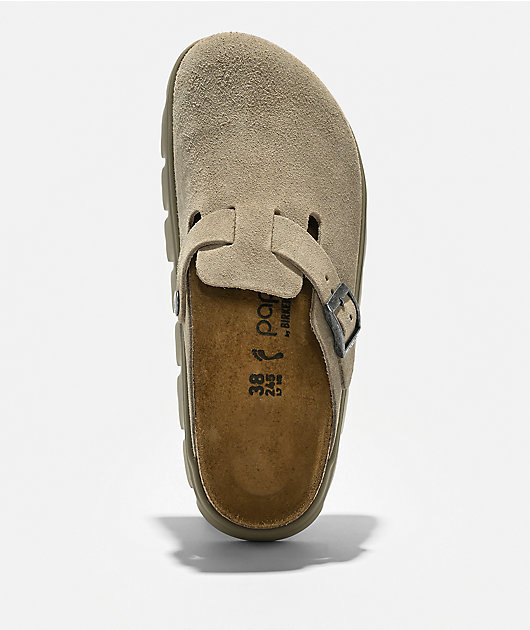 Papillio By Birkenstock Women's Boston Chunky Taupe Platform Clogs