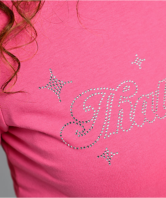 Paris Hilton That's Hot Rhinestone Pink Crop T-Shirt