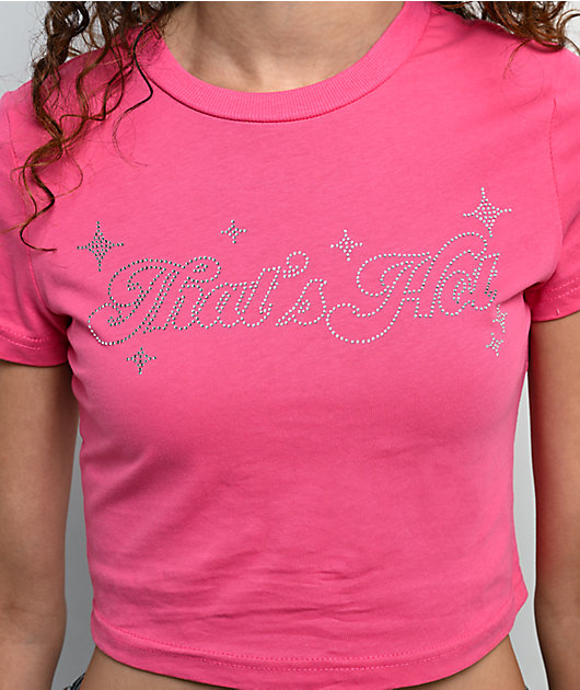 Paris Hilton That's Hot Rhinestone Pink Crop T-Shirt