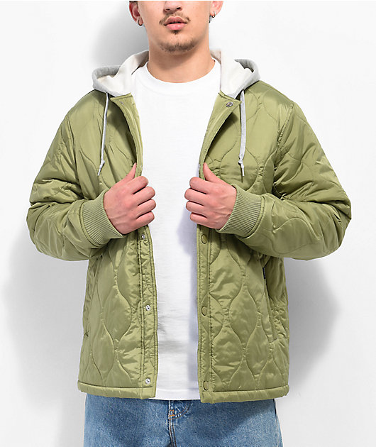 Men's Quilted Liner Jacket in Olive Green | Size XXL | Abercrombie & Fitch