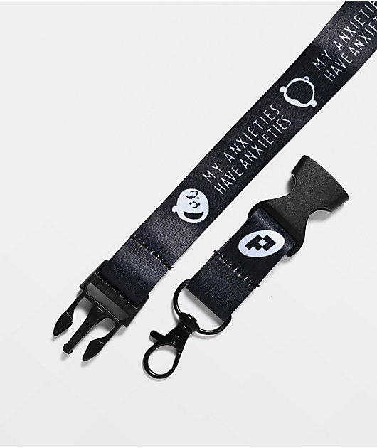 Peanuts My Anxieties Black Lanyard