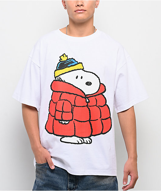 Peanuts Snoopy Puffer White T-Shirt