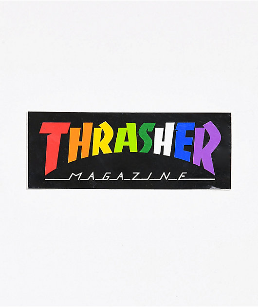 Pegatina de arco iris con el logotipo de Thrasher 