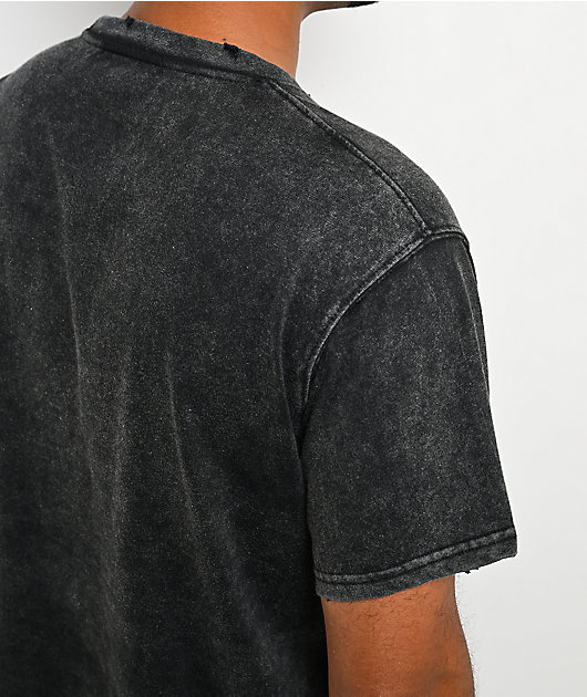 Personal Fears Bootleg NY Distressed Black Wash Crop T-Shirt