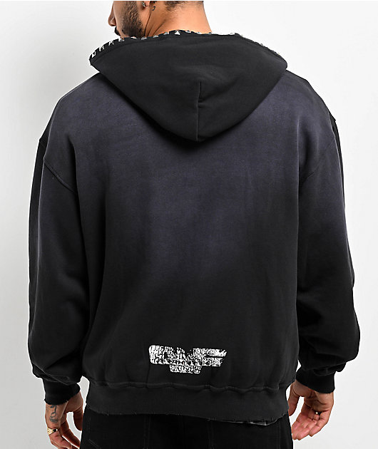 Personal Fears Crust Stud Black Wash Zip Hoodie | Zumiez