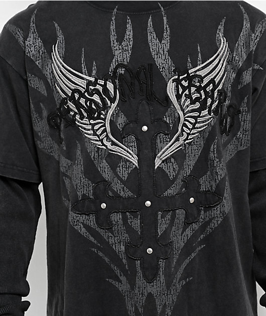 Personal Fears J Train Charcoal 2fer Long Sleeve T-Shirt