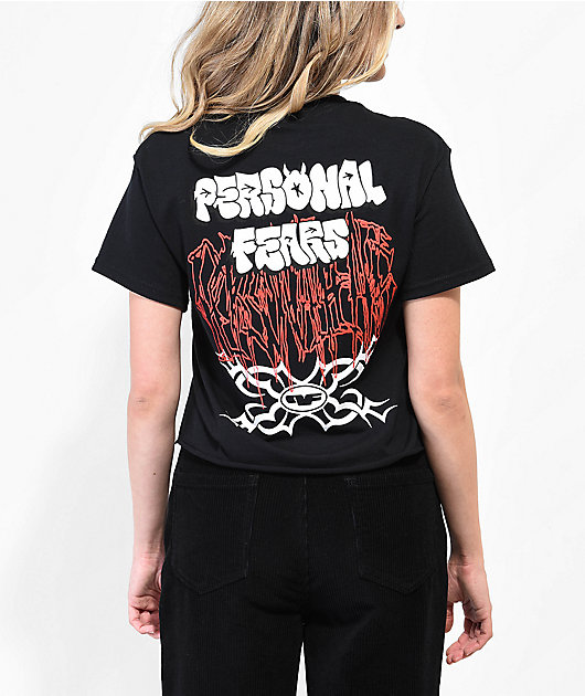Personal Fears Metal Black Crop T-Shirt
