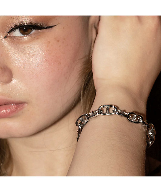 Personal Fears Spiked Anchor 8" Silver Bracelet