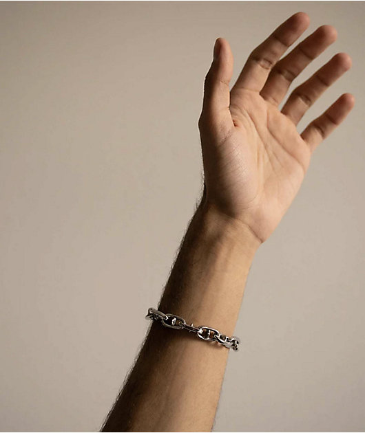 Personal Fears Spiked Anchor 8" Silver Bracelet
