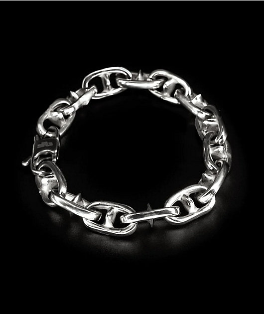 Personal Fears Spiked Anchor 8" Silver Bracelet
