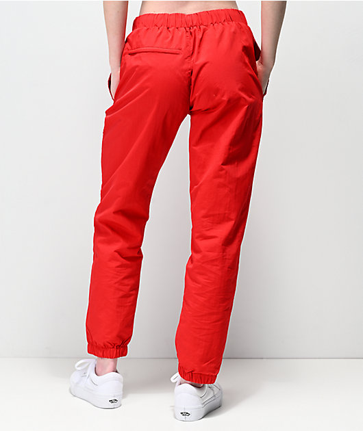 Petals By Petals & Peacocks Kindness Red Crinkle Track Pants