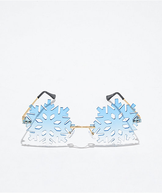 Petals and Peacocks Arctic Blue Snowflake Gafas de sol
