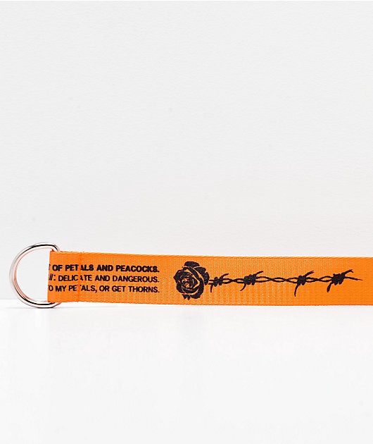 Petals and Peacocks Barbed Rose Orange Belt