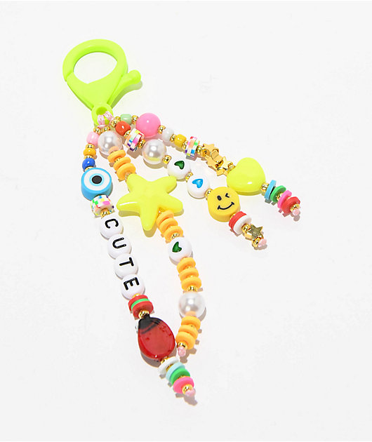 Petals and Peacocks Beadit Yellow Bag Charm