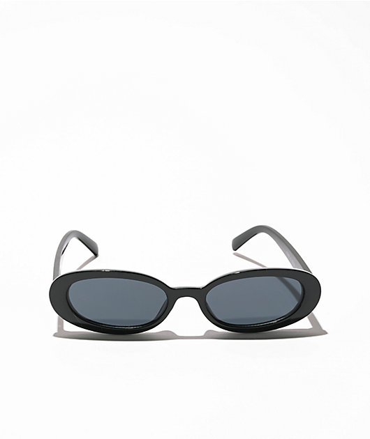 Petals and Peacocks Chances Black Oval Sunglasses