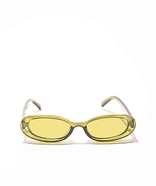 Petals and Peacocks Chances Olive Oval Sunglasses