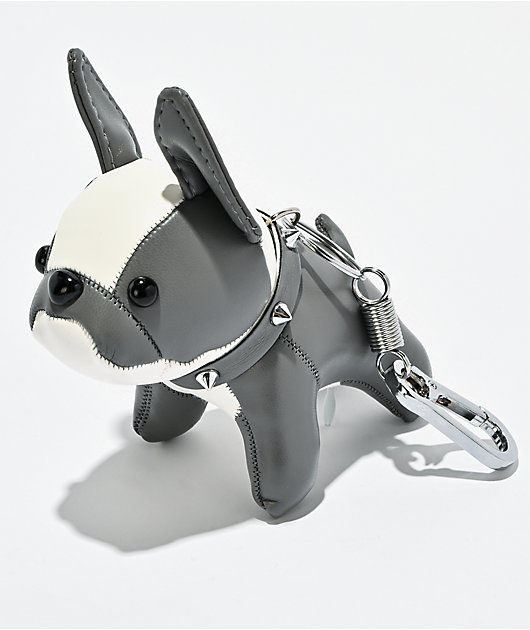 Petals and Peacocks Dog Eat Dog Grey Plush Keychain