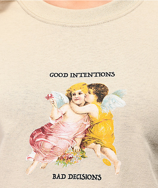 Petals and Peacocks Good Intentions Tan Long Sleeve T-Shirt