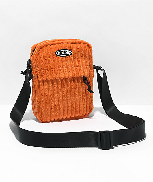 Petals and Peacocks Jumbo Orange Corduroy Crossbody Bag | Zumiez
