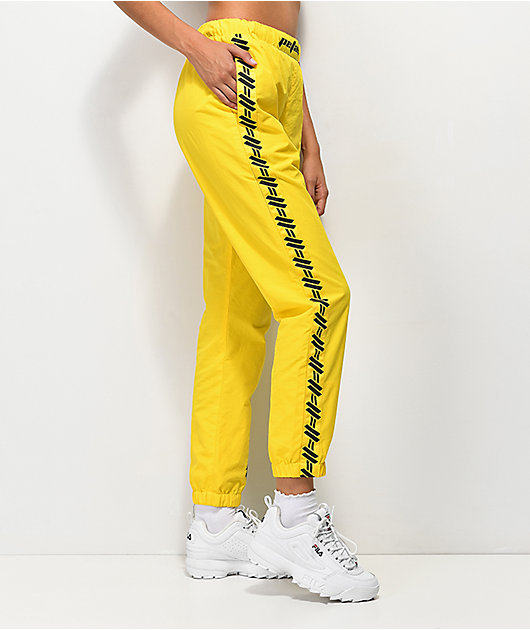 Petals and Peacocks Kindness Black & Yellow Crinkle Sweatpants