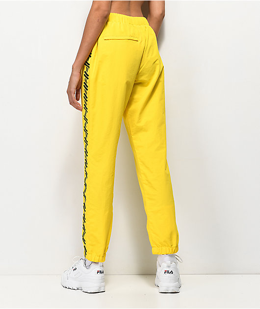 Petals and Peacocks Kindness Black & Yellow Crinkle Sweatpants