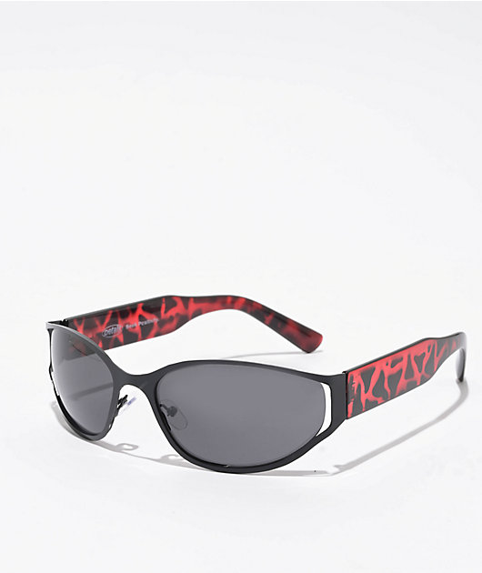 Petals and Peacocks Lenar Tortoise Black & Red Sunglasses