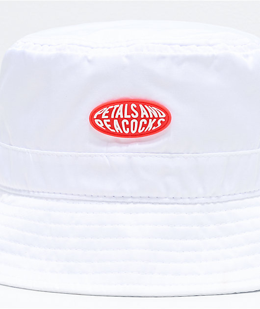 Petals and Peacocks Logo White Bucket Hat