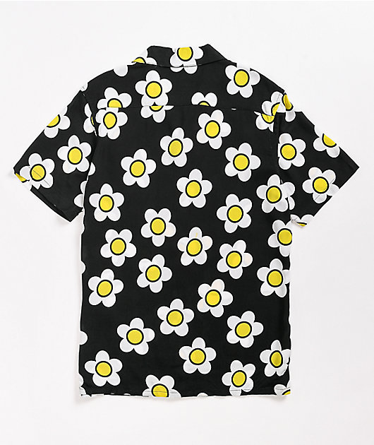 Petals and Peacocks Loves Me Flowers Short Sleeve Button Up Shirt