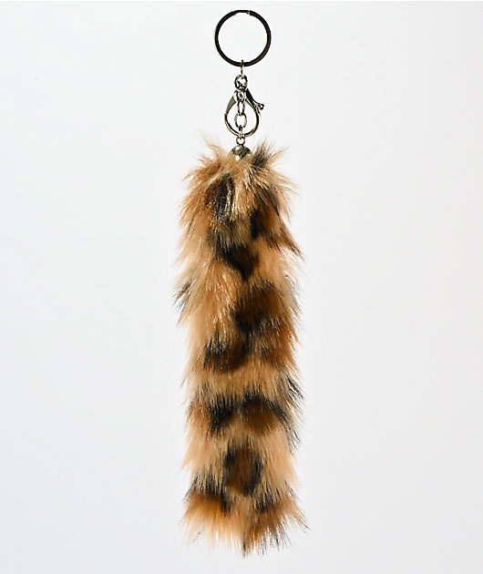 Petals and Peacocks Meow Tail Brown Bag Charm