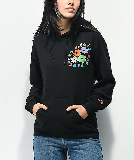 Petals and Peacocks Mixed Bouquet sudadera con capucha negra