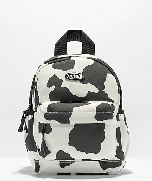 black and white floral mini backpack Petals and Peacocks Mood Black & White Mini Backpack