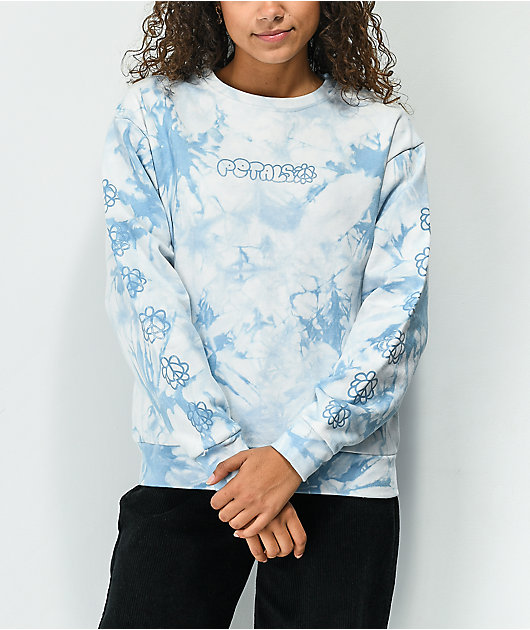 Petals and Peacocks Peace & Petals Blue Tie Dye Crewneck