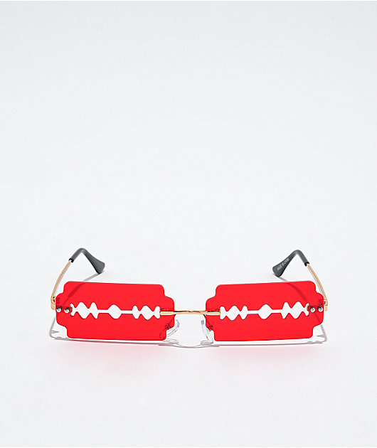 Petals and Peacocks Reeza Red Sunglasses