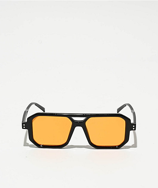 Petals and Peacocks Velouri Black & Orange Sunglasses