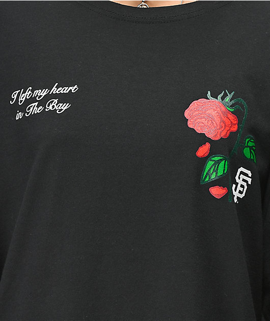 Pro Standard Women's Black San Francisco Giants Roses T-shirt