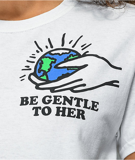 Petals by Petals and Peacocks Be Gentle White T-Shirt