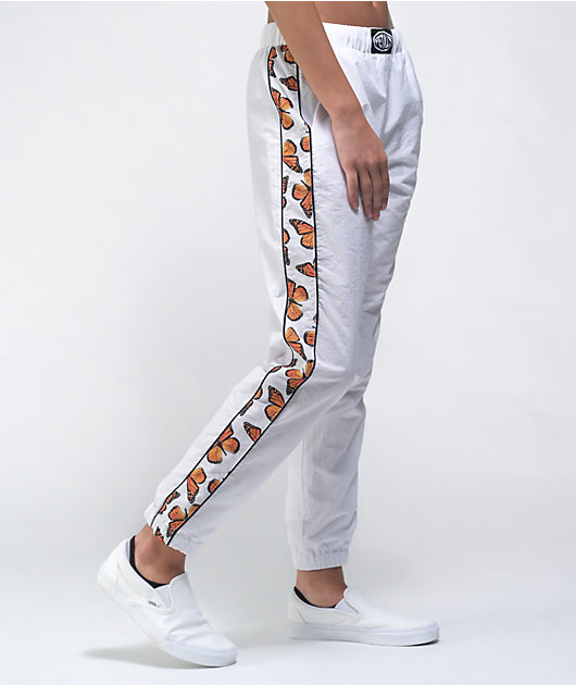 Petals by Petals and Peacocks Butterfly Effect White Track Pants