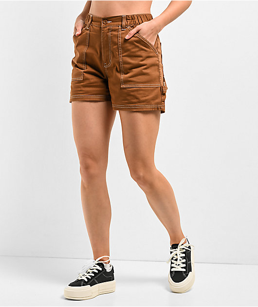 Petals by Petals and Peacocks Construct Painter Brown Shorts