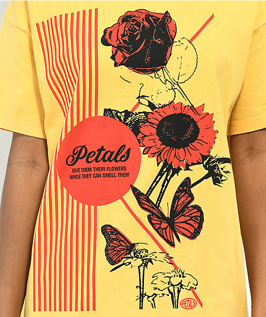 Petals by Petals and Peacocks Give Them Flowers Orange T-Shirt