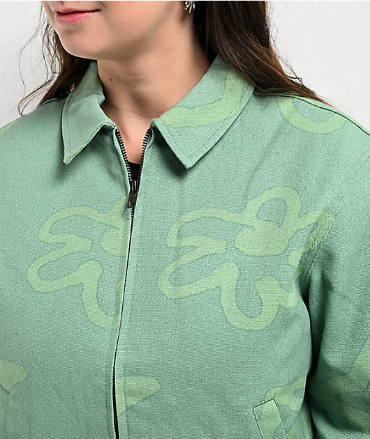 Petals by Petals and Peacocks Green Crop Work Jacket | Zumiez