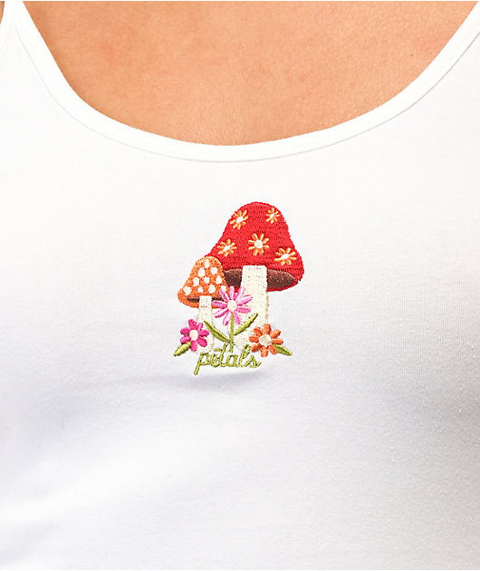 Petals by Petals and Peacocks Grow Together White Crop Tank Top