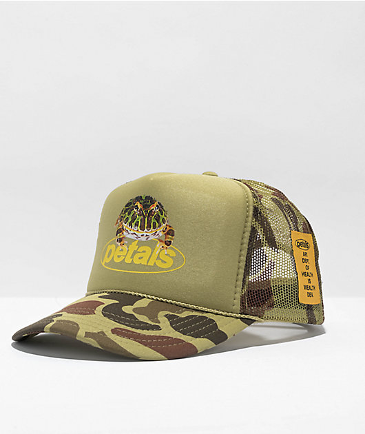 Petals by Petals and Peacocks Kiss The Frog Camo Trucker Hat