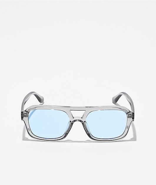 Pilot Crystal Smoke & Blue Sunglasses
