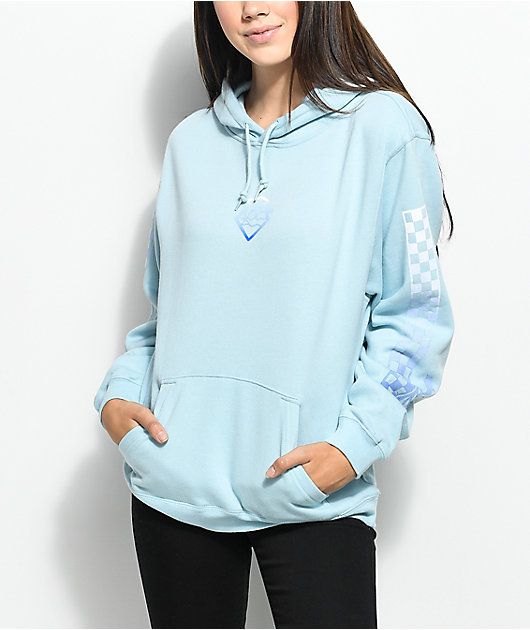 blue checkered hoodie