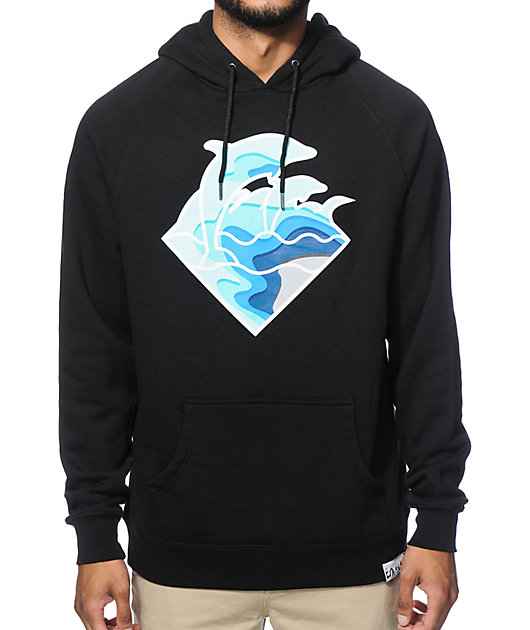 pink dolphin waves hoodie